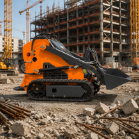 Mini Skid-steer Loader Berkualitas Tinggi, Skid-steer Loader Beroda Rantai untuk Segala Medan, Skid-steer Loader dengan Bucket