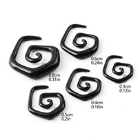 Trendy Acrylic Spiral Ear Taper Gauge Plugs Snail Wings Black Ear Stretchers Plugs and Tunnels Piercing Personality Body Jewelry