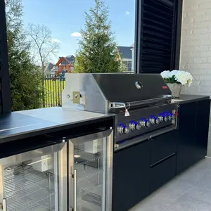 Designs de luxe de qualité supérieure barbecue grill jardin cuisine de camping en plein air et armoires de cuisine extérieures ensemble