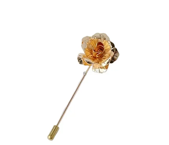 Broche de pino de lapela de metal em massa, flor para homens