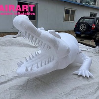 Crocodile blanc gonflable géant pour la décoration d'activités animales, ballon gonflable géant en forme de crocodile