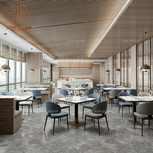 Quán Cà Phê hiện đại nhà hàng đồ nội thất đặt ghế da với đá cẩm thạch vuông bảng và kim loại màu đen chân cho quán cà phê - Product Image 2