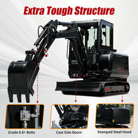 LIVRAISON GRATUITE CE EURO 5 Mini-excavatrice avec moteur Kubota 3,5 tonnes Prix bas Excavatrices 1 tonne Petite pelle pour travaux agricoles