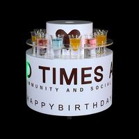 Supports à gâteaux de table ronds en acrylique personnalisés plateau à gobelets VIP Led pour gâteau d'anniversaire présentateur de service de bouteilles
