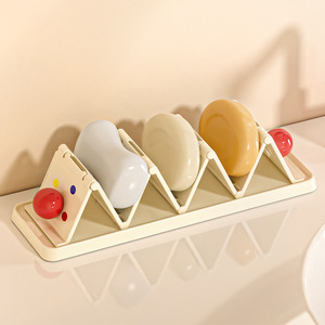 Imega Foldable Soap Dish Rectangular Plastic Self Drain Deck Mount Soap Holder for Bathroom Washbasin Storage Rack - Product Image 2