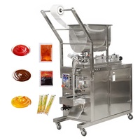 Machine de remplissage et d'emballage de sachets à soufflet unique avec chauffage, pour pâtes, crèmes, huiles, sauces tomates, lotions, avec trémie personnalisée et scellage arrière - Offre Spéciale