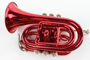 Trompeta <span class=keywords><strong>de</strong></span> Bolsillo para Principiantes, <span class=keywords><strong>Instrumento</strong></span> Musical <span class=keywords><strong>de</strong></span> <span class=keywords><strong>Cuerno</strong></span> Rojo, Gran Venta - Product Image 2