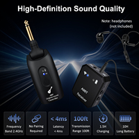 HUASHENG HSTR16 Rechargeable Wireless Audio Transmission System for Guitar Electric Drum Keyboard (Transmitter Receiver) Custom