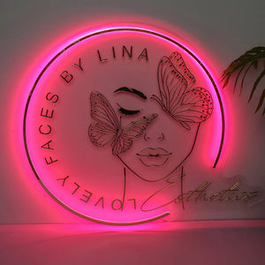 Salón de belleza Led Light Custom Led Retroiluminado logo Signos personalizados para Business Logo Light Metal Business Sign Illuminate 3D Logo Sign - Product Image 2