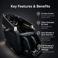 Fauteuil de massage zéro gravité en cuir moderne de luxe avec airbag intégral et lumière ambiante douce pour la relaxation en famille dans le salon