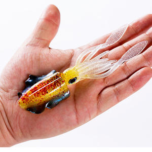 Señuelos de pesca de agua de mar OEM al por mayor <span class=keywords><strong>cebo</strong></span> de calamar suave postura de natación vívida multicolor PVC señuelos de calamar del océano - Product Image 5