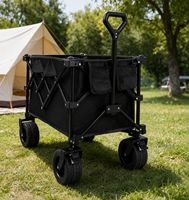 Chariot de camping pliable en acier pour l'extérieur, grande capacité, portable, pour pique-nique, utilitaire, chariot de plage, robuste, pour le shopping