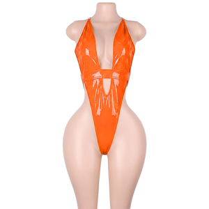 Ropa de Baile Exótica, Bodysuits de Cuero Sintético, Lencería Sexy con Tanga, Ropa de <span class=keywords><strong>Club</strong></span>, Trajes de Actuación, Mono Brillante para <span class=keywords><strong>Striptease</strong></span> - Product Image 4