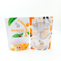 Sachet Doypack Personnalisé en Carton Kraft Blanc avec Fenêtre, Scellable à Chaud, pour Emballage Alimentaire et Snacks, 100g, pour Fruits Séchés (Banane, Mangue)