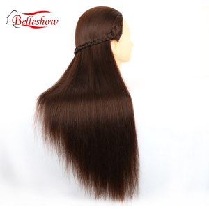 Cabeza de entrenamiento con pelo largo y grueso, práctica de maquillaje, maniquí de peluquería, Estilismo, Yaki, pelo liso, gran oferta - Product Image 4