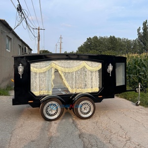 Latest Design Horse Drawn Funeral Hearse Coffin Buggy Motorcycle Funeral Cart Funeral Service Wagon - Product Image 5
