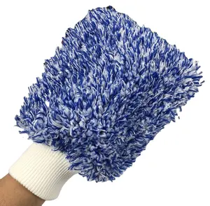 新的高级毛绒超细纤维洗车清洁手套