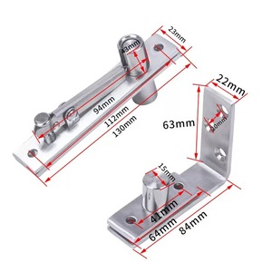 Charnière pivotante silencieuse en acier inoxydable argenté moderne à angle d'ouverture <span class=keywords><strong>de</strong></span> 180°, forte capacité <span class=keywords><strong>de</strong></span> charge, pour portes <span class=keywords><strong>de</strong></span> meubles et armoires - Product Image 3