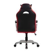 Chaise de jeu personnalisée en cuir PU Scorpion noir et rouge avec roues pour joueur de course de bureau