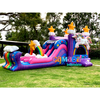 Piscine combinée gonflable extérieure humide et sèche pour adultes de qualité commerciale avec rebond et toboggan Combo toboggan humide et sec pour adultes