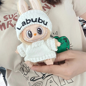 17cm Labubu I II graziosi vestiti delle bambole di peluche Idol bambole seduti festa natale abbigliamento maglione accessori per corea Kpop Exo