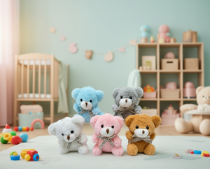 Lindo oso de peluche de 8 cm, llavero colgante, juguete de peluche suave para niños, regalo unisex - Product Image 2