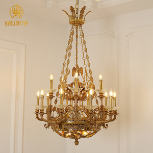 Lustre en laiton antique de style baroque pour salon, villa, château, suspension de luxe, lampadario di <span class=keywords><strong>cristallo</strong></span> - Product Image 1