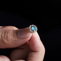 Boucles d'oreilles North Star pour hommes, croix turquoise, tendance mode européenne et américaine