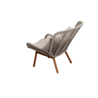 er moderne avec cadre en aluminium blanc pour restaurant et patio chaises sans accoudoirs pour l'extérieur en corde tissée rouge