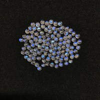 Pierres précieuses en vrac de qualité supérieure, certifiées IGI, de 3 mm, en pierre de lune arc-en-ciel naturelle, taille brillant ronde, multi-feu, cabochon, grade AAA