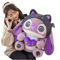 Vente en gros d'usine, peluches mignonnes d'anime Demon Stitch, peluches Stitch violettes personnalisables, peluches super douces en maille pour enfants