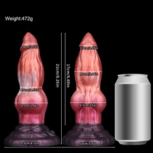 YOCY Dual Layer Silicone Dog <b>Dildo</b> with Suction Cup Soft Skin Hard Core <b>Dildo</b> Artificial Animal Penis Dog <b>Dildo</b> for Women Men - Product Image 3