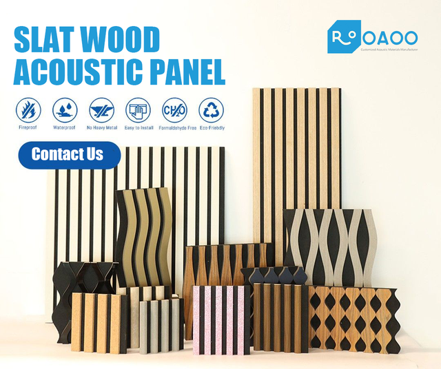 Slat Wood Acoustic Panel Kit Akupanel With PET Backing Lightweight Acoustic Panel for Commercial Lobby Noise Control Customized