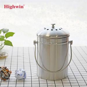 Ingrosso <span class=keywords><strong>5</strong></span> <span class=keywords><strong>litri</strong></span> <span class=keywords><strong>da</strong></span> giardino o <span class=keywords><strong>da</strong></span> casa per interni verniciati a polvere in acciaio inox <span class=keywords><strong>da</strong></span> cucina Compost Bin - Product Image 2