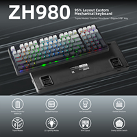 Teclado Inalámbrico para Juegos ZORNHER ZH980, 97 Teclas TKL, Retroiluminación RGB, 2.4GHz, 3 Modos, Teclado Mecánico, Teclado Numérico, Teclas Programables