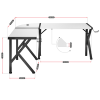 Nouveau moderne portable personnalisé réglable en forme de L rvb lumières LED ordinateur PC Gamer table de jeu bureau