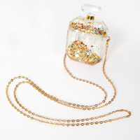 Étui pour écouteurs transparent en sable mouvant brillant, style parfum portable, sac pour écouteurs à bandoulière pour Airpods