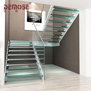 Escaliers en verre de bande de roulement de double de conception moderne pour l'<span class=keywords><strong>escalier</strong></span> intérieur durable de marbre - Product Image 2