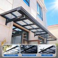 Pergola SUNTO avec porte coulissante en verre, panneaux PC anti-UV, toit à lamelles imperméable, protection contre le soleil et la pluie, pour parking de voitures