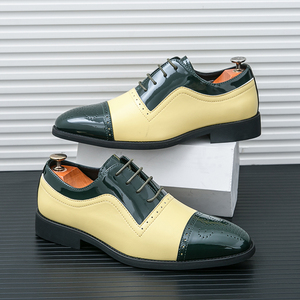 Nouvelles Idées de Produits 2026 – Chaussures Habillées Homme en Cuir Plein Brogue, Style Italien Élégant, Semelle Épaisse Rehaussante - Product Image 3