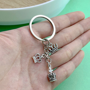Porte-clés Couronne Antique en Argent, Pendentif en Alliage de Zinc, Accessoire de Bijouterie pour Cadeau DIY - Product Image 2
