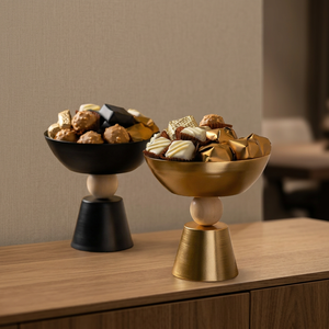 Cuenco de Chocolate de Metal Dorado con Base, Cuenco Decorativo para Servir Postres, Dulces, Nueces, Decoración de Mesa para el Hogar - Product Image 2