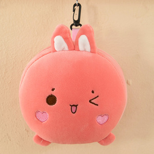 Kawaii 2-in-1 tragbare faltbare Reißverschluss-Plüsch-Schweine augen maske und Nacken kissen Reise freundliche bestickte Cartoon-Figural-Augen abdeckung - Product Image 1