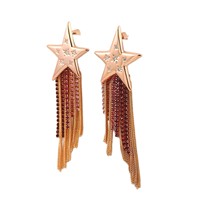 Boucles d'oreilles à pampilles en zircon, motif étoile et pigeon volant, tendance