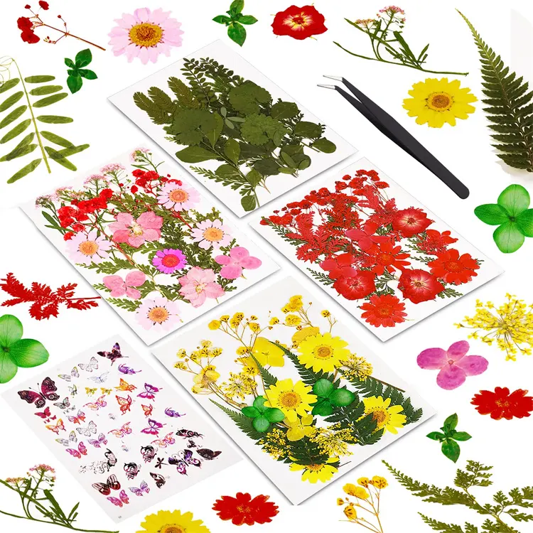Set di adesivi epossidici trasparenti personalizzati per adesivi farfalla e fiori fai-da-te di buona qualità all'ingrosso
