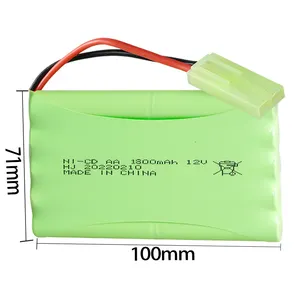 Pemasok Baterai Pabrik AA 1800MAh 12V Nicd untuk Tank Mainan Logam Rc Off Road Mobil Usb Baterai Isi Ulang