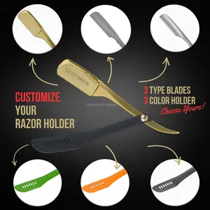 2023 New Design Durable ABS Handle Straight Razor Shaving Knife Folding Portable Professional Japanese Razor For Women Men