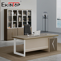 Ensemble de bureau de direction moderne Ekintop avec armoire latérale et classeur