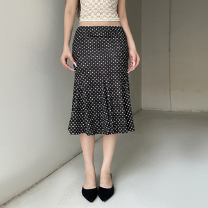 Minifalda Bodycon de Cintura Baja con Volantes y Estampado de Puntos, Estilo Vintage Sexy Y2K para Mujer, Venta al por Mayor - Product Image 4