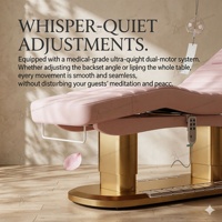 Lit de beauté électrique de luxe en cuir rose pour salon de beauté, avec commande au pied LED, lit de spa facial, lit de massage médical pour cils
